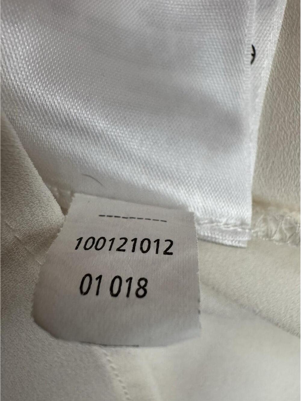 Brook Brothers Womens 10 Ivory Ruffle Front Sleeveless White Blouse Collared Top - Picture 11 of 11